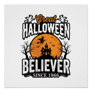Póster Crente do Halloween Vintage Desde 1966 Gráfico_1