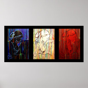 Poster Creole Rain - drapeau tricolore