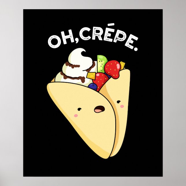 Poster Crepe Engraçado Comida Pun Dark BG (Frente)