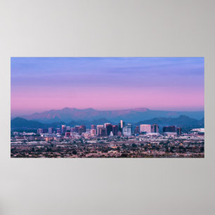 Póster Crepúsculo do rosa da skyline de Phoenix