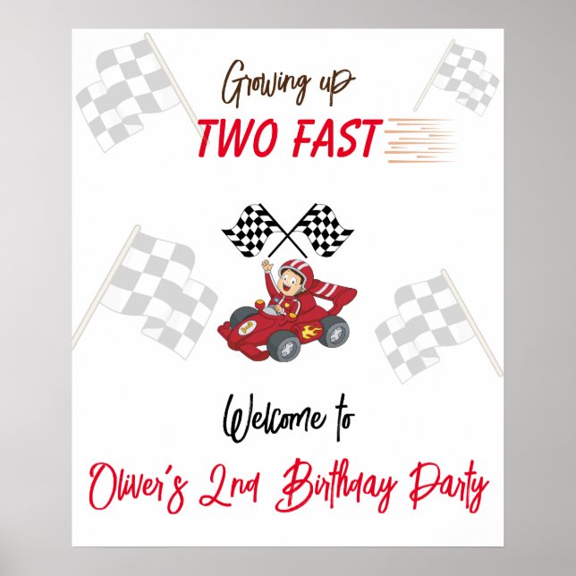 Poster Crescendo dois rápido 2º Aniversário  (Frente)