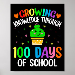 Poster Crescendo O Conhecimento Através Do Cactus 100 Dia