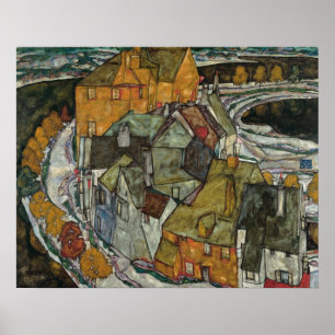 Póster Crescente das casas II, cidade da ilha por Egon