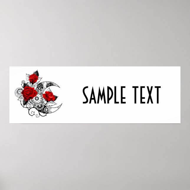 Poster Crescente Mecânico com Rosas vermelhas (Frente)