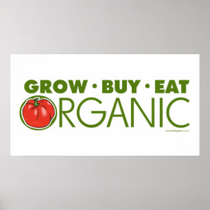 Póster Crescer, Comprar, Comer Orgânico