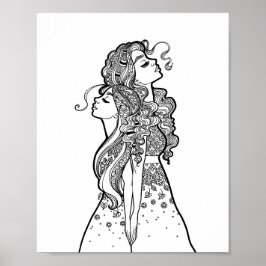 Poster Crescer Juntos - Retrato de Arte da Filha-Mãe