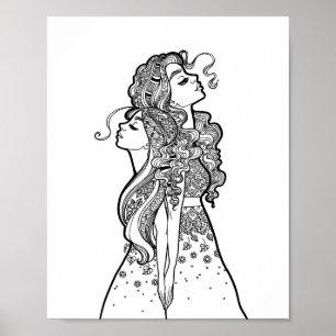 Poster Crescer Juntos - Retrato de Arte da Filha-Mãe