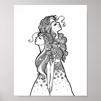 Poster Crescer Juntos - Retrato de Arte da Filha-Mãe