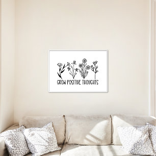 Poster Crescer o pensamento positivo flui a citação inspi