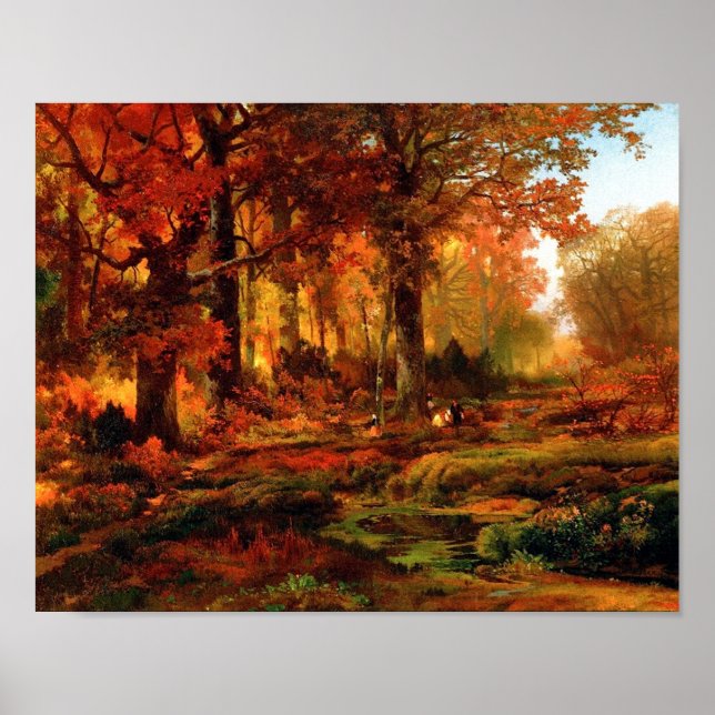 Poster Cresheim Glen, Wissahickon, Autumn Thomas Moran (Frente)