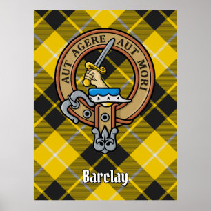 Poster Crestão do Clã Barclay sobre Tartan de Gala