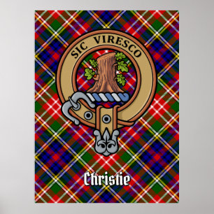 Poster Crestão do Clã Christie sobre Tartan