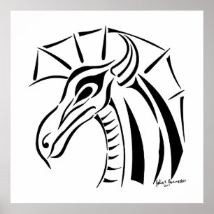 Póster Crested Dragon Print