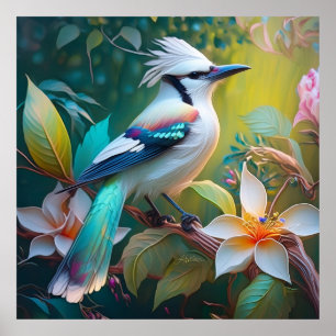 Poster Crested Teal Winged Jay