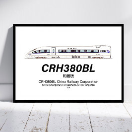 Poster CRH380BL Trem de Alta Velocidade da Ferrovia Chine