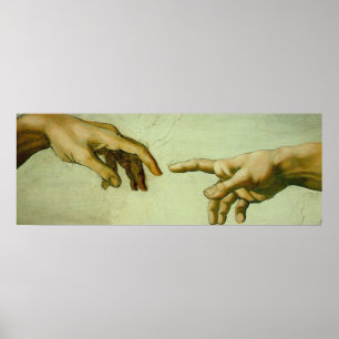 Póster Criação de Adam (detalhe-mãos)