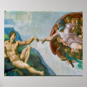 Poster Criação de Adam - Michelangelo 1475 - 1564