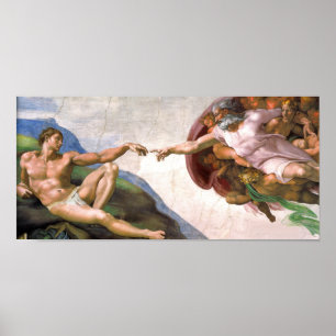 Poster Criação de Adam por Michelangelo