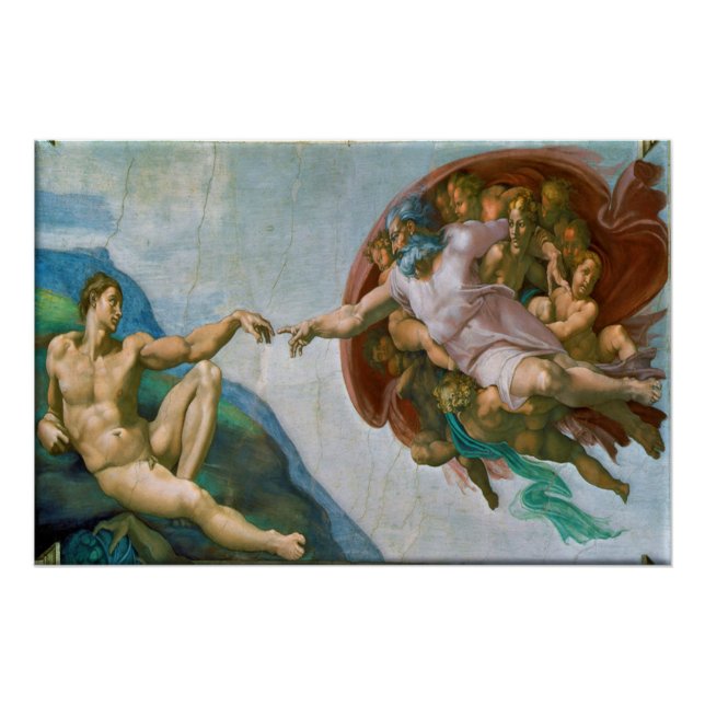 Póster Criação de Adão - Michelangelo 1475 - 1564 (Frente)