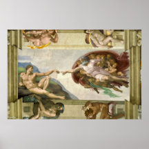 Criação de Adão por Michelangelo, Vintage Fine Art