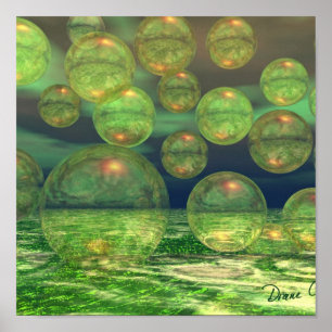 Poster Criação do primavera - verde & renovação do ou