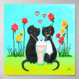 Póster Criacionistas do Namorados de Gato Negro Engraçad