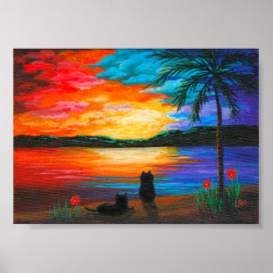 Póster Criações de Pais Tropicais de Gatos Negros