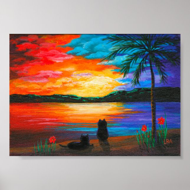 Póster Criações de Pais Tropicais de Gatos Negros (Frente)