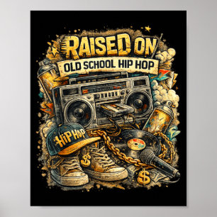 Poster Criado no Hip Hop Old School Retro Street 80s 90s