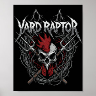 Poster Criador de Aves Quintal Raptor Crânio Fazenda Fran