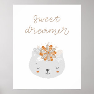 Poster Criador moderno e fofo gatinho doce sonhador
