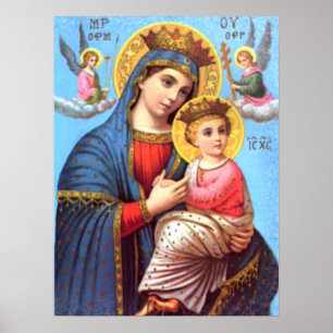 Poster Criança abençoada Jesus da Virgem Maria e da