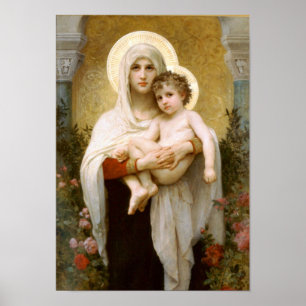 Póster Criança abençoada Jesus da Virgem Maria e da
