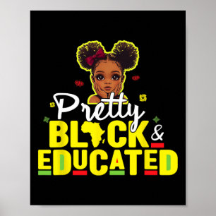 Poster Criança Bonito Negra E Dama Educada Negra Sua Garo