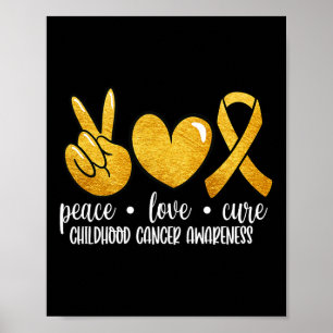 Poster Criança Cancer Consciência Paz Amor Cura Childho