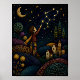 POSTER CRIANÇA CAPRICHOSA ALCANÇANDO AS ESTRELAS