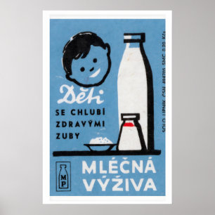 Poster Criança com Caixa de Leite Matchbox Arte Impressa