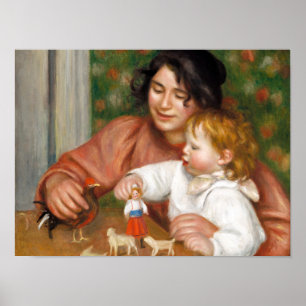 Poster Criança com pintura de brinquedos por Auguste Reno