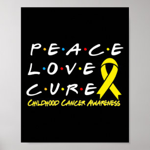 Poster Criança: Consciência do Cancer Paz Cura do Amor