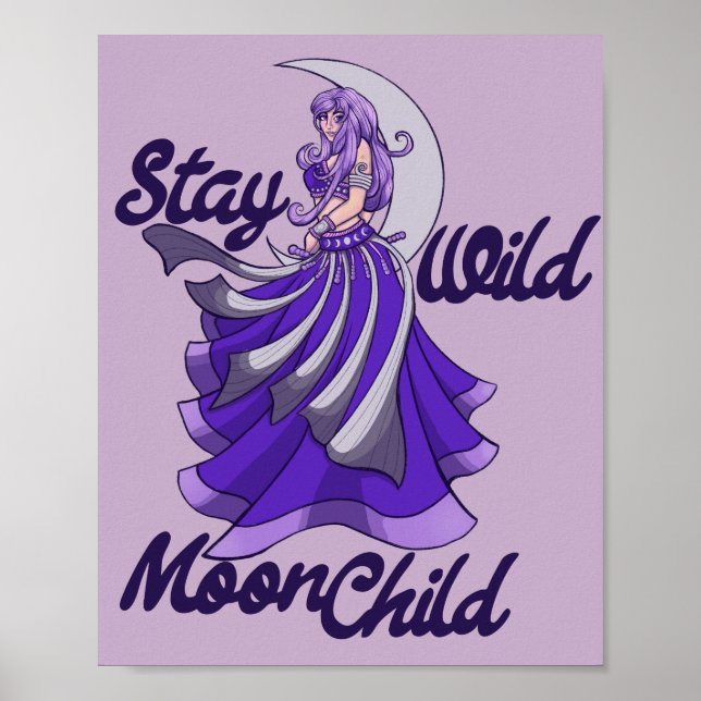 Poster Criança da Lua Selvagem Deusa da Lua Arte MoonChil (Frente)