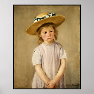 Póster Criança de Cassatt em Chapéu Estrelado - com um So