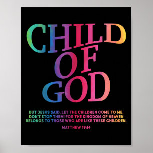 Poster Criança De Deus Filho Cristão De Jesus Irmã Filho