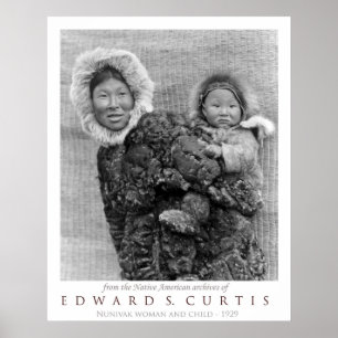 Poster Criança do carregando da mulher de Nunivak