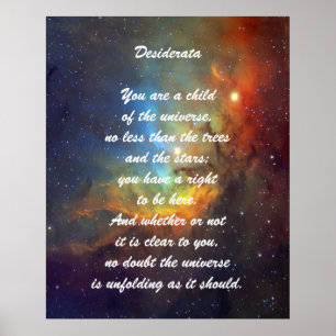 Poster Criança dos Desiderata do universo