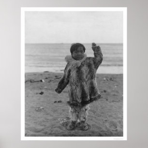 Póster Criança Esquimó na Praia do Alasca 1906