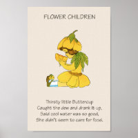 Criança Flor do Livro de Histórias Antigo BOTÃO-DE