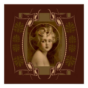 Póster Criança Jesus do cristo do vintage a luz do mundo