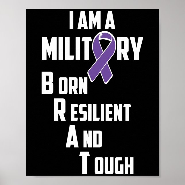 Poster Criança Militar Mês Roxo Orgulho Brat (Frente)