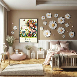 Poster Criança personalizada da menina margarida de Deus