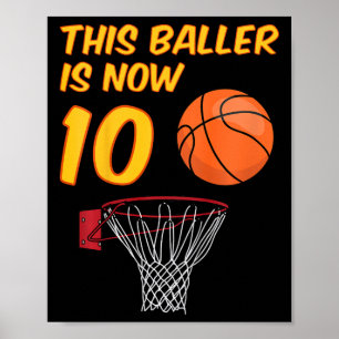 Poster Crianças 10º Aniversário Sketll Hoop 10 Anos